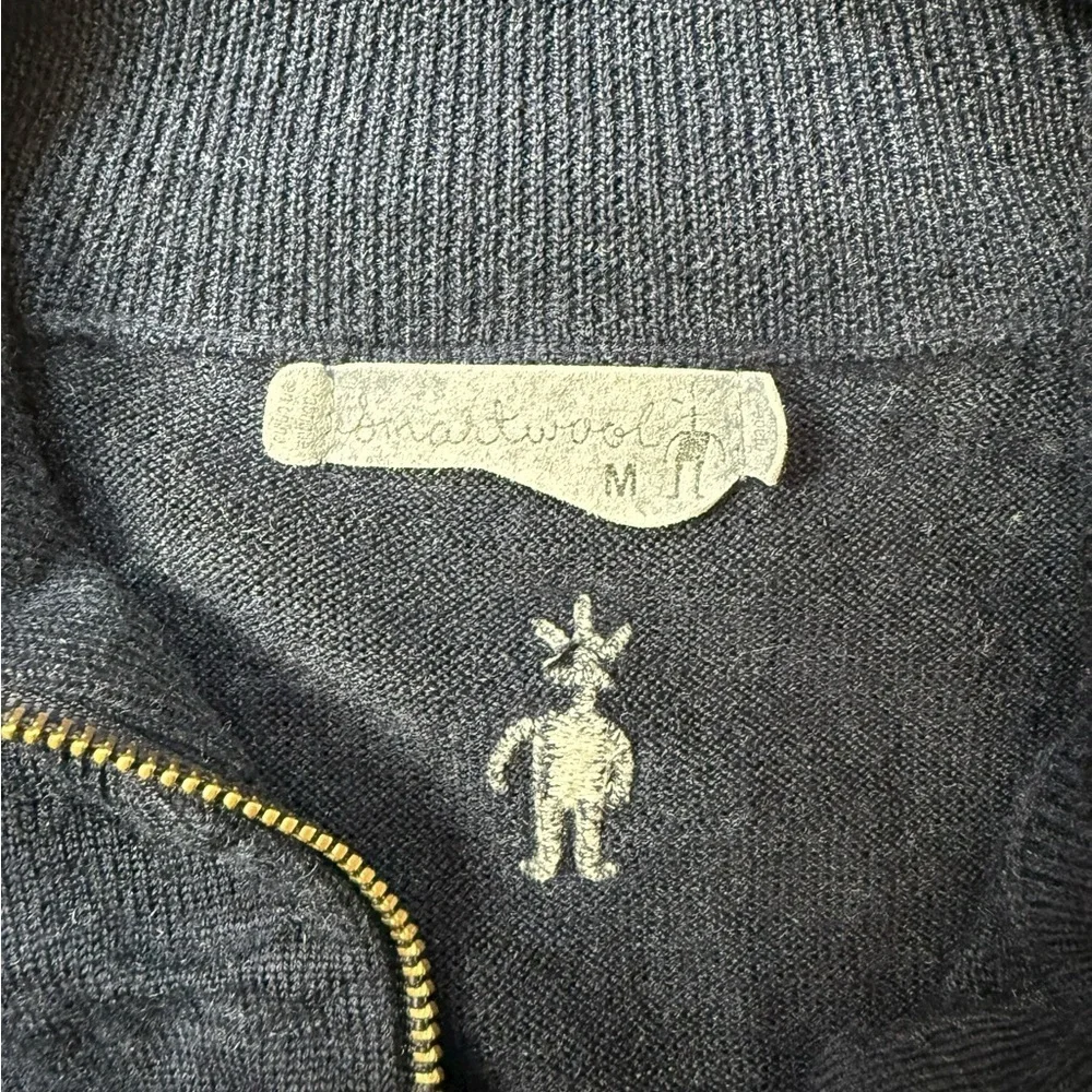 Smartwool Men’s 1/4 Zip Sweater Navy &Gray Size Medium Merino Wool Blend *Read